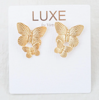 The Mari LUXE Double Butterfly Studs