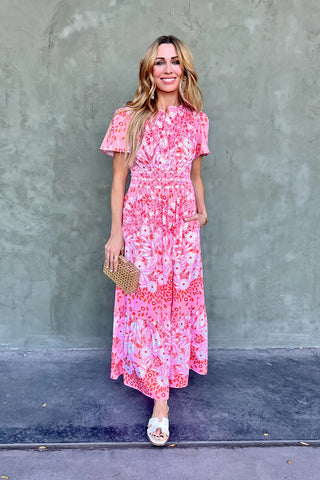 Eloise Dress in Poppy Pink