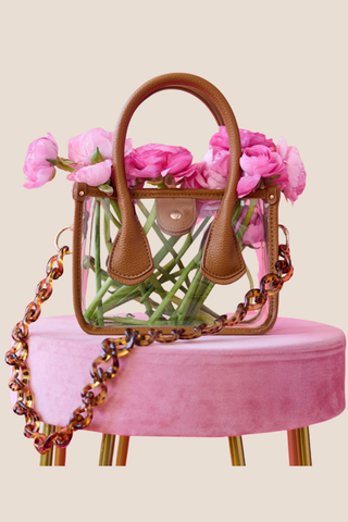 The Molly Saddle Stadium Bag - Clear/Brown