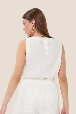 Sleeveless Linen Top
