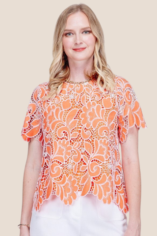 Short Sleeve Top - Citrus Lace