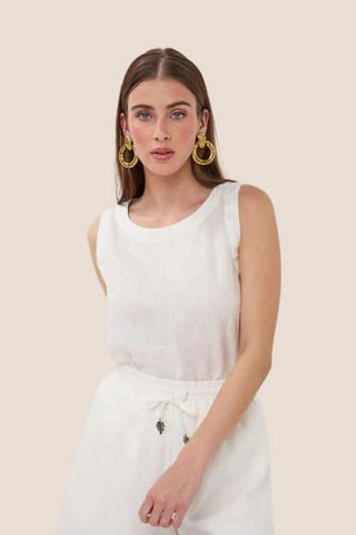 Sleeveless Linen Top
