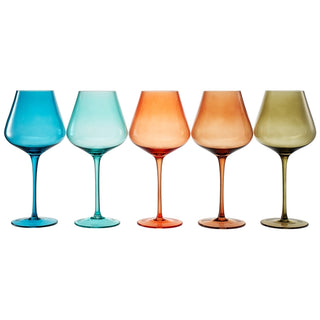 Colors of the French Riviera, Wine Glasses | 5 Set, 20 oz`