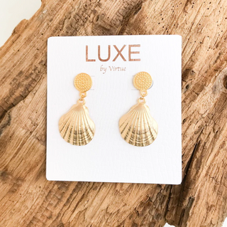 Textured Post with Clam Shell Earrings