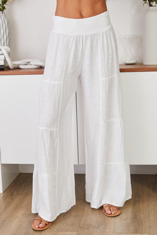 Linen Tiered Palazzo Pant